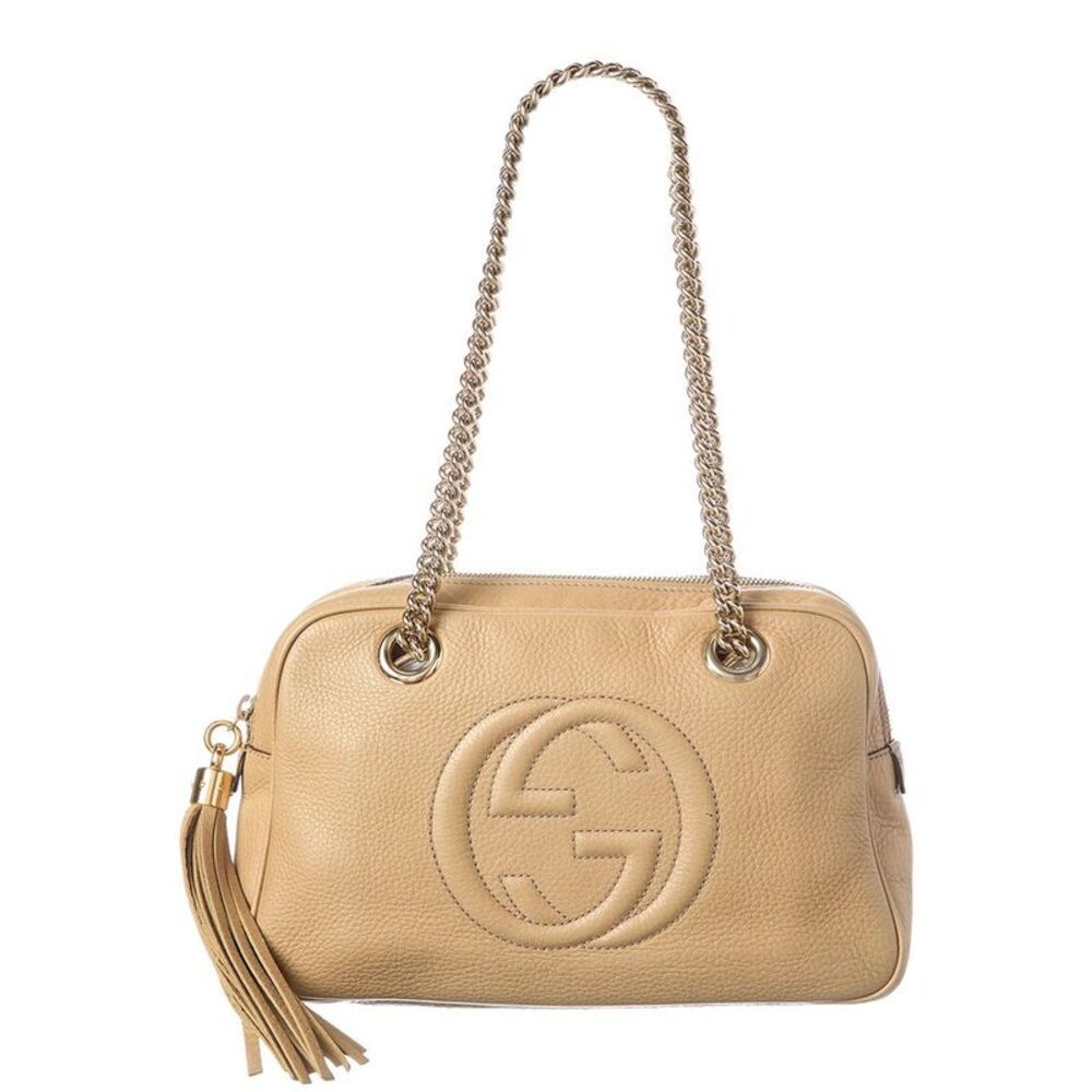 Gucci Beige Calfskin Leather Soho Chain Bag (Authentic Pre-Loved)